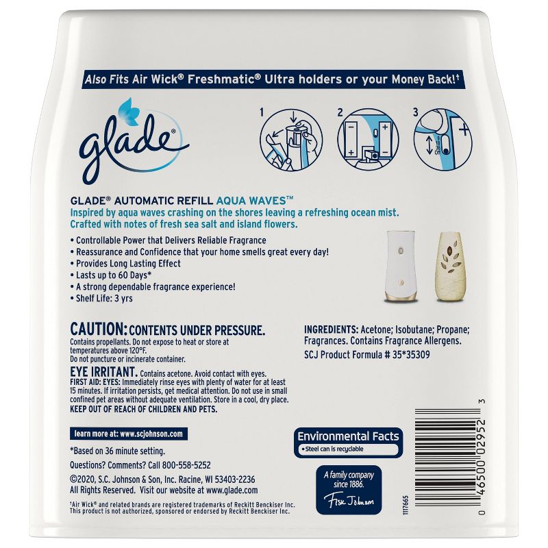 Glade Aqua Waves Automatic Spray Refill - 2ct