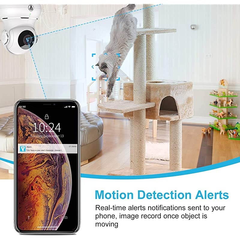 2021 Upgraded] Indoor Wireless Security Camera, Smart 1080P Home WiFi IP Camera for Pet/Baby Monitor with Motion Detection/Tracking, 2-Way Audio, Night Vision and Cloud Storage