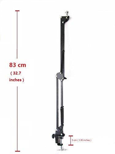 Desk Clamp Mount Suspension Boom Scissor Arm Tripod Stand Holder for Microsoft LifeCam Studio 1080p HD Webcam-Black