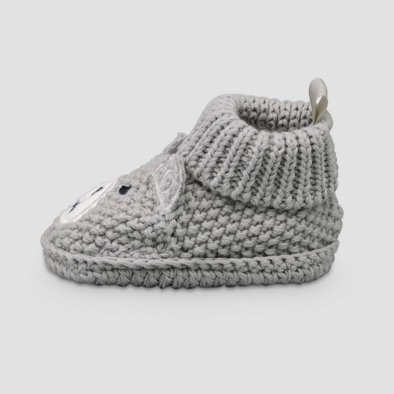 Baby Boys' Knitted Bear Slippers - Just One You® made by carter's Gray Newborn