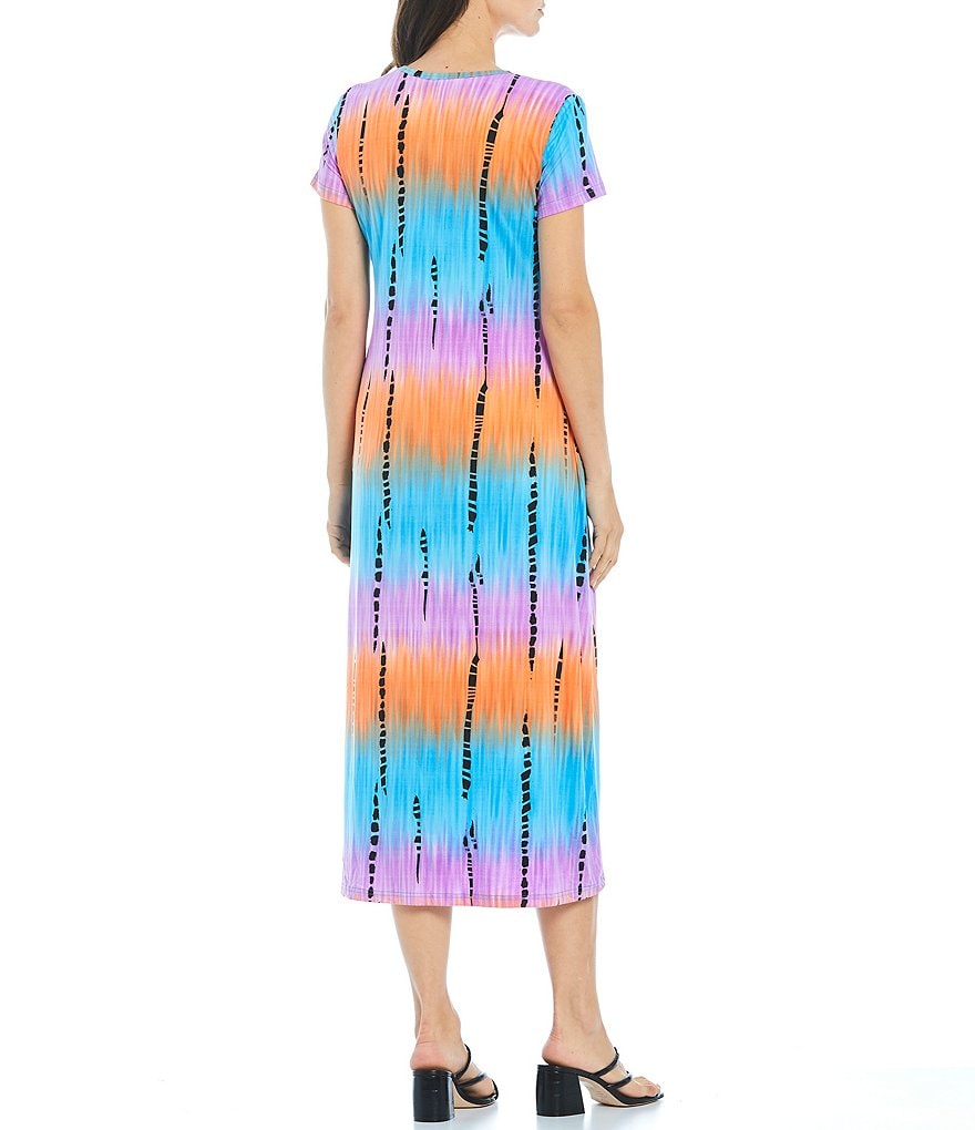 White Boho Stripes & Floral Print Floor Length Tank Dress