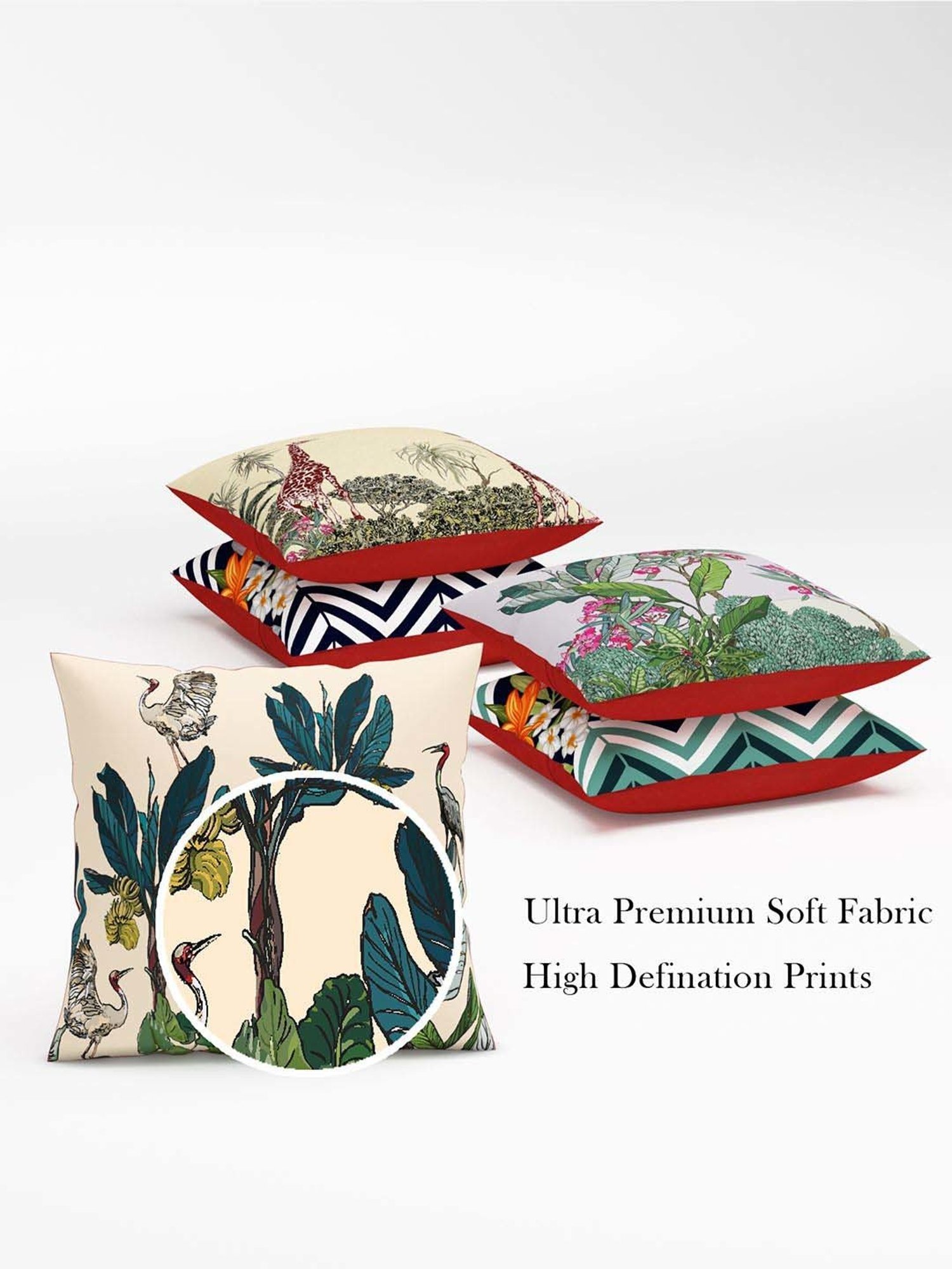 Swayam Multicolor Cotton 40 cm x 40 cm Cushion Covers - Set of 2