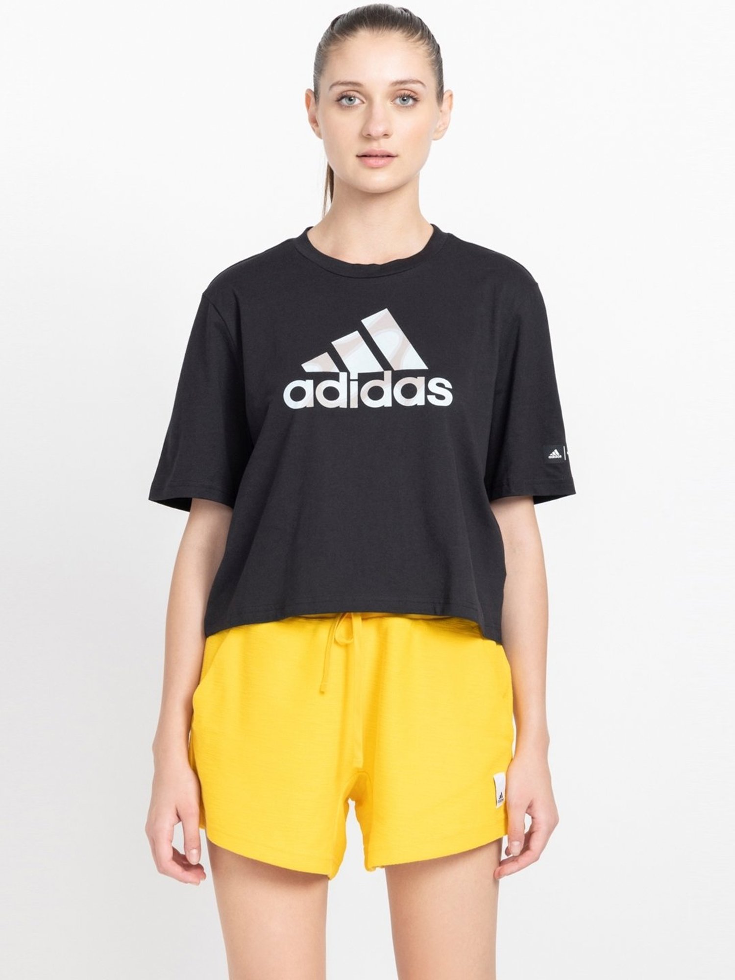 adidas Black Cotton Printed T-Shirt