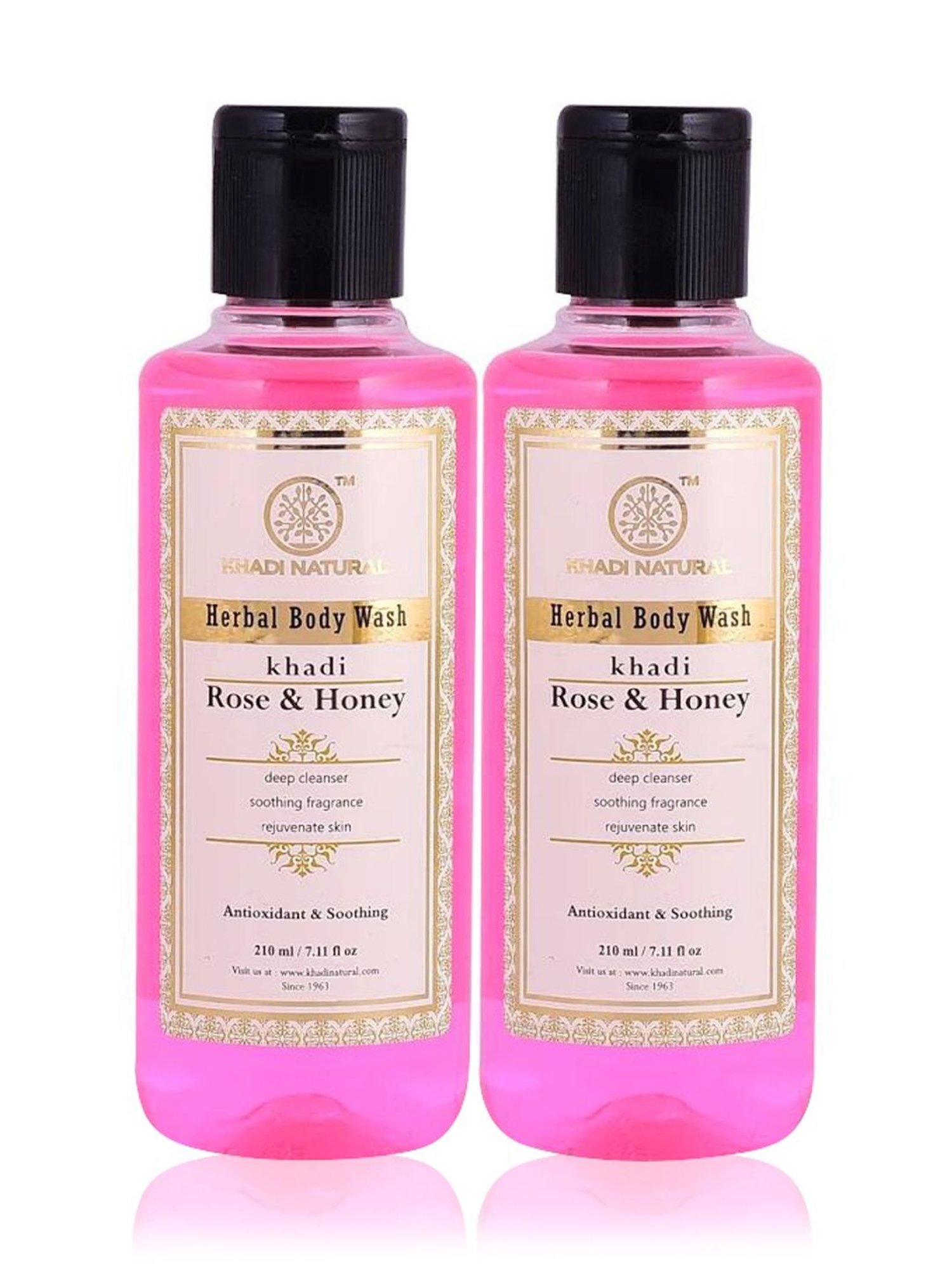 Khadi Natural Rose & Honey Body Wash Pack of 2 - 420 ml