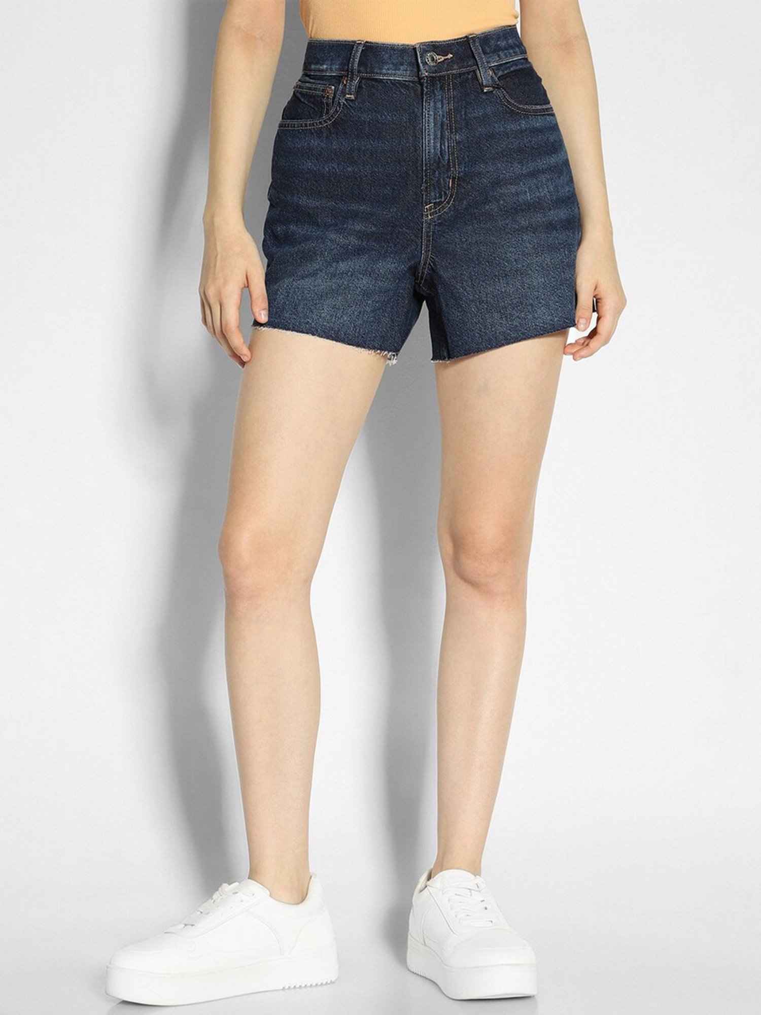 American Eagle Outfitters Blue Cotton Regular Fit Shorts