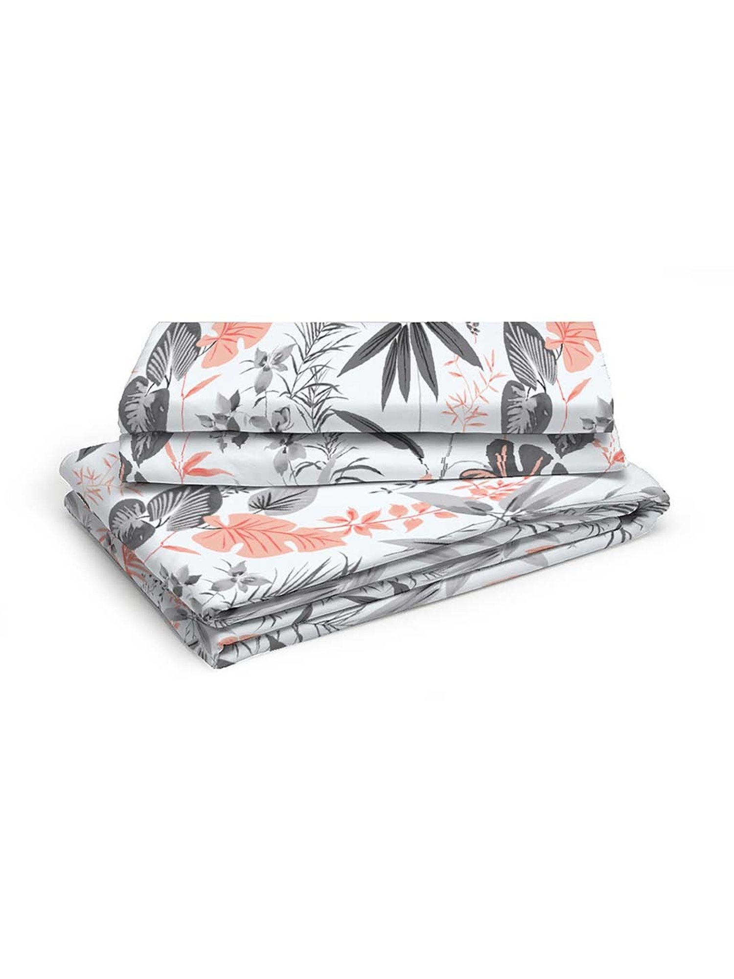 Layers Tuscany Grey Cotton 104 TC Single Flat Bed Sheet With 1 Pillow Cover