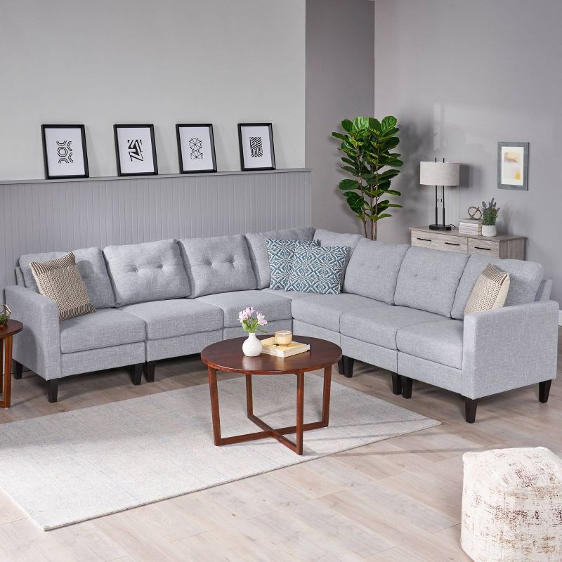 3pc Keswick Sectional Sofa Brown - Abbyson Living