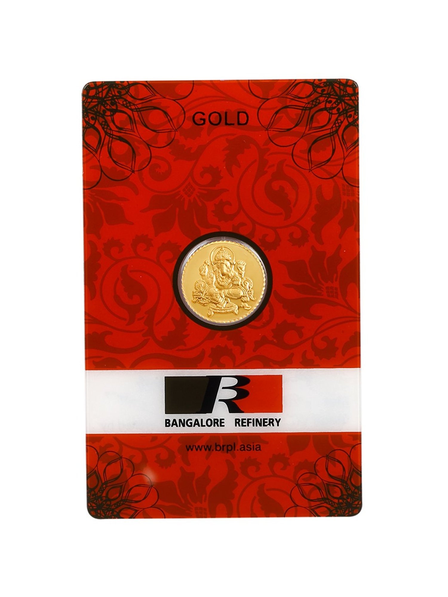Bangalore Refinery Lord Ganesha 24k (999) 1gm Gold Coin