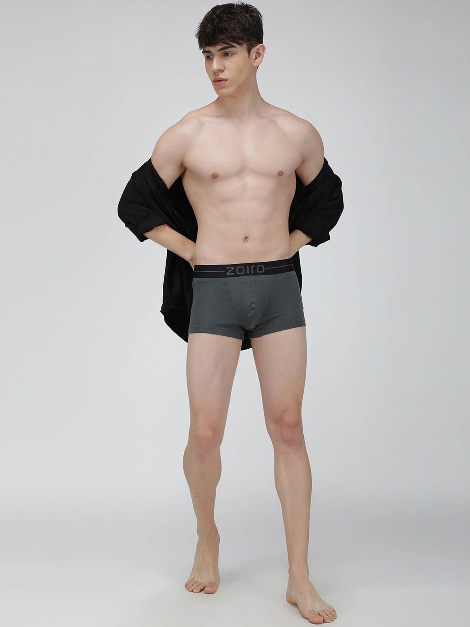 Zoiro Steal Grey Regular Fit Trunks