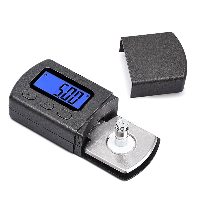 Turntable Stylus Force Scale Gauge 0.01g LP Stylus Gauge with LCD Backlight, Tracking Force Pressure Gauge/Scale for Tonearm Phono Cartridge Black