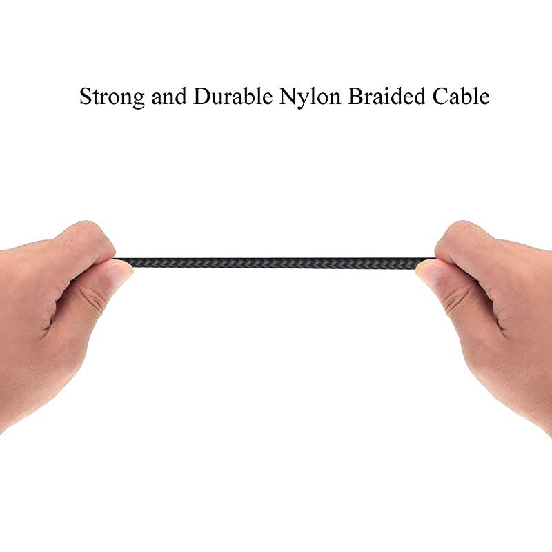 Micro USB Cable 10ft 3Pack by  High Speed 20 USB A Male to Micro USB Sync Charging Nylon Braided Cable for Android Phone Charger Cable Tablets Wall and Car Charger Connection BlackGrey