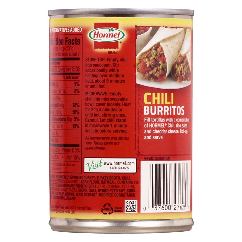 Hormel 99% Fat Free Turkey No Beans Chili 15oz