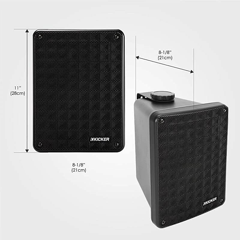 KB6 2Way Full Range Indoor Outdoor Speakers Pair | Weatherproof Speakers for Patio Sunroom Garage Poolside inHome | 65 inch woofer 2x5 inch Horn Tweeter | Quick Mounting System