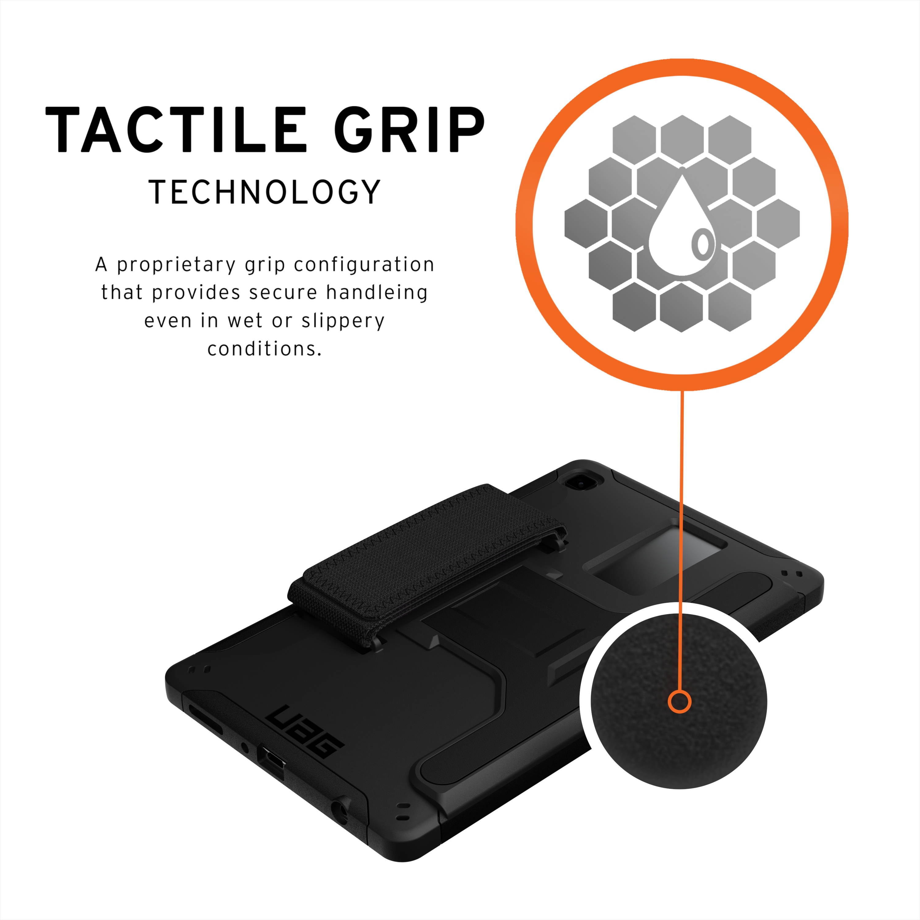 UAG Samsung Galaxy Tab A7 Lite (SM-T220) [8.7-inch Screen] Case Scout Rugged Featherlight Military Drop Tested Cover with Kickstand & Hand Strap, Black