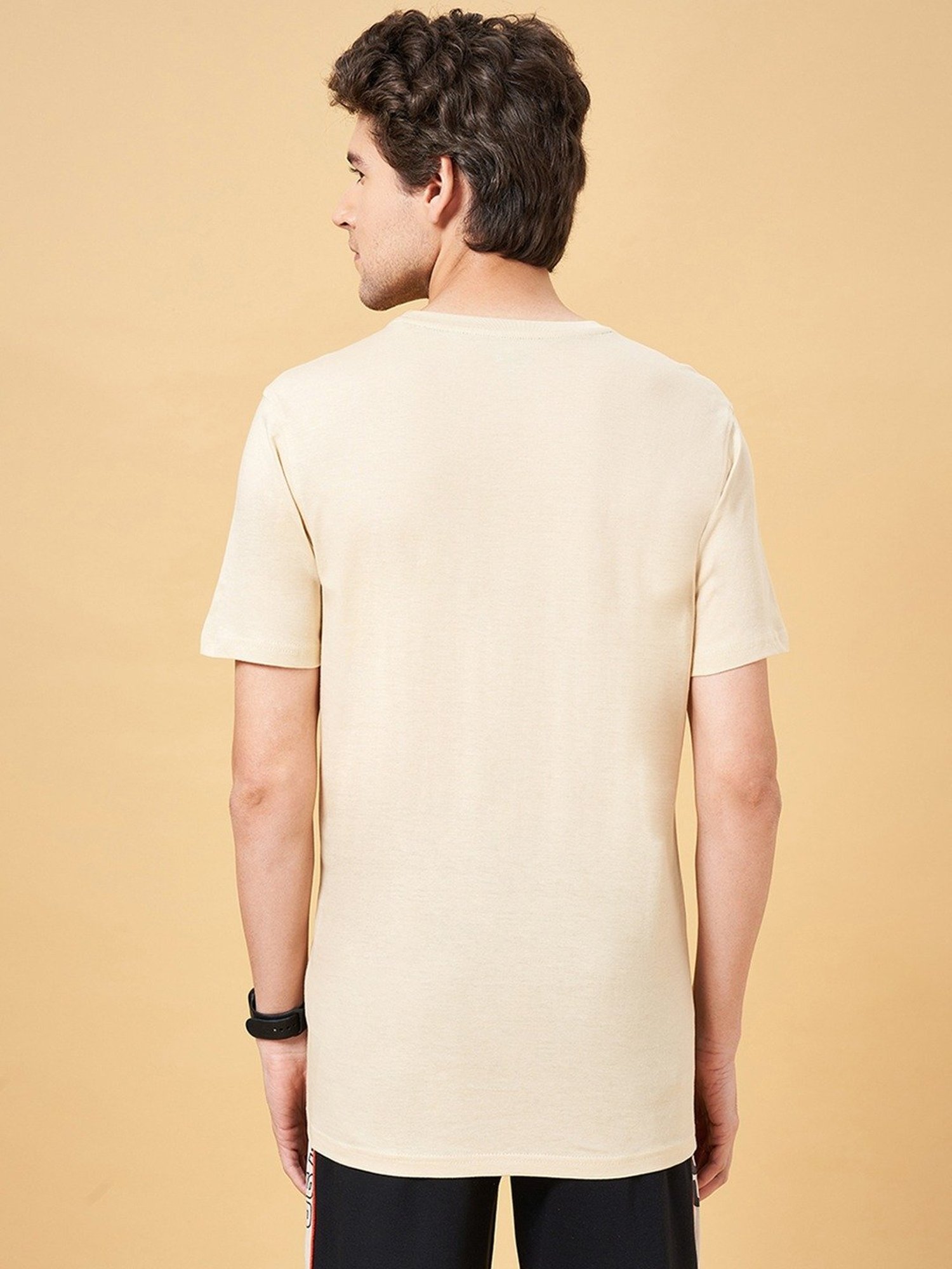 Ajile by Pantaloons Wood Ash Cotton Slim Fit Printed T-Shirt