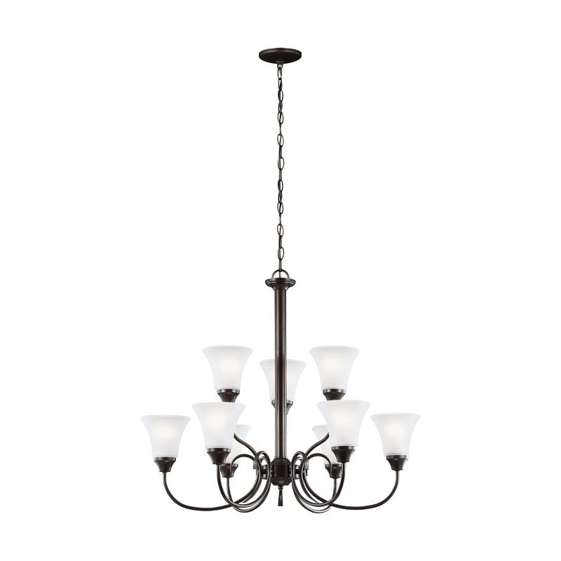 Sea Gull Lighting Holman 9-Light 30" Chandelier, Heirloom Bronze 31810-782