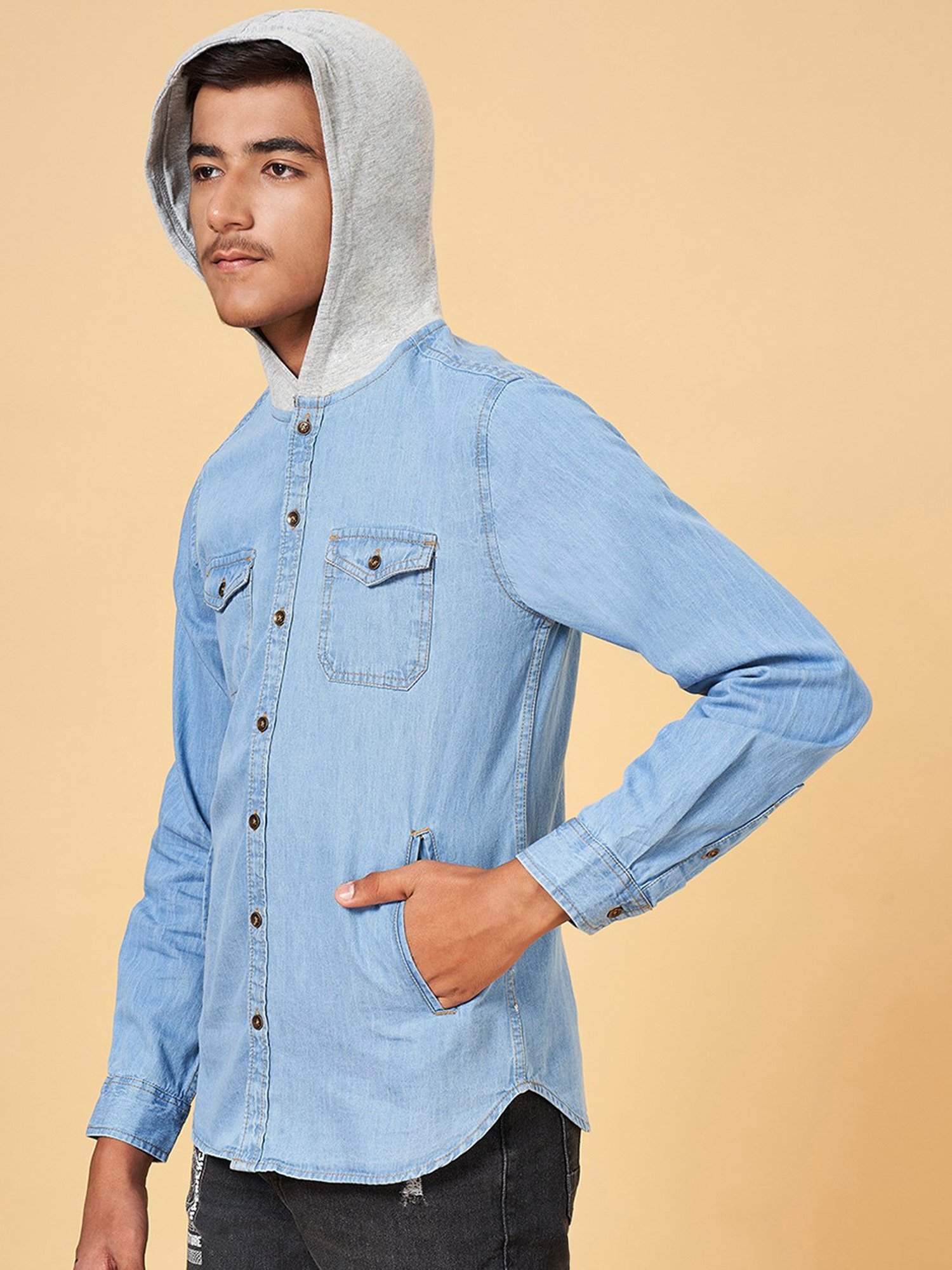 Coolsters by Pantaloons Kids Light Blue Solid Full Sleeves Shirt