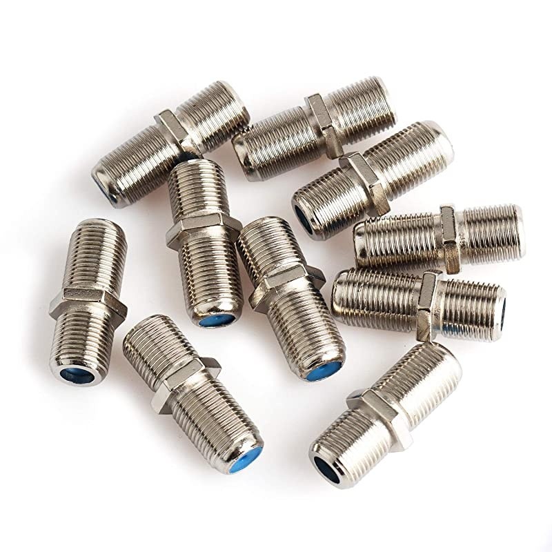 F81 Barrel Connectors High Frequency 3GHz Female to Female F-Type Adapter Couplers (10 pcs, Silver)