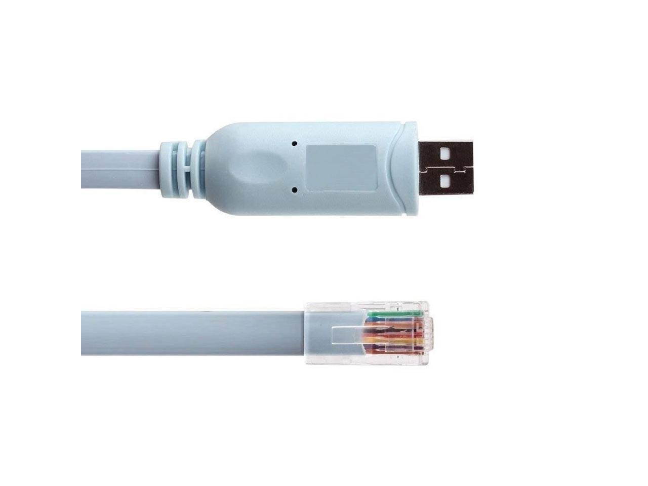 USB Console Cable USB to RJ45 Cable Essential Accesory of Cisco, NETGEAR, Ubiquity, LINKSYS, TP-Link Routers/Switches for Laptops in Windows, Mac, Linux