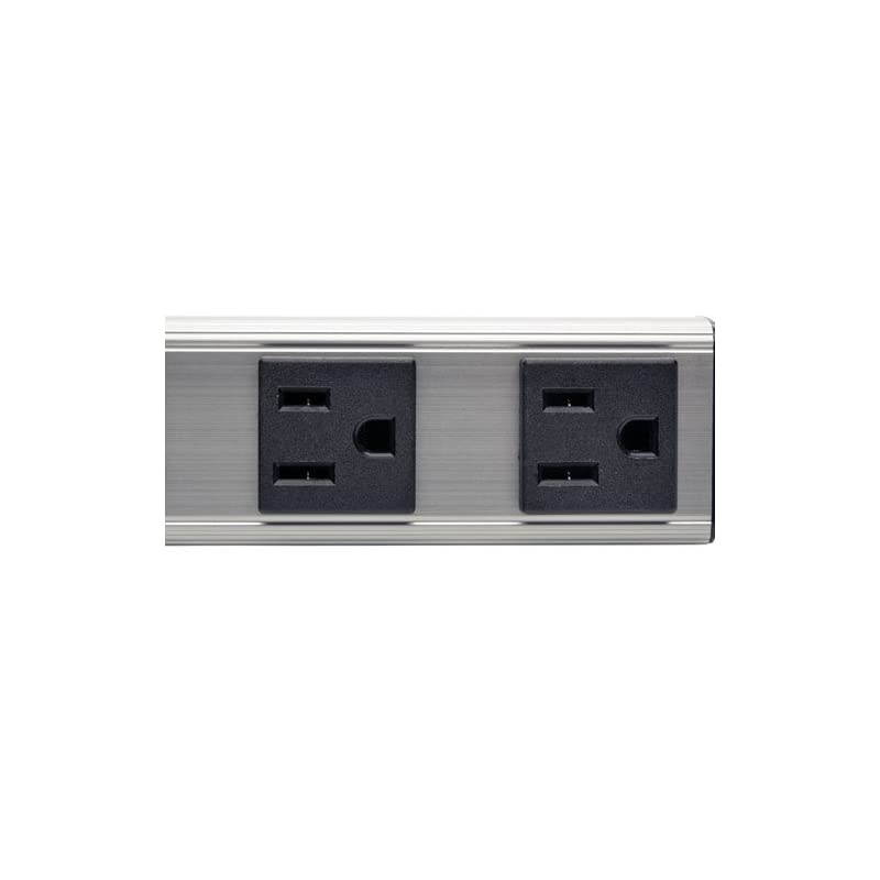 4 Outlet Bench Cabinet Power Strip 12 in Length 6ft Cord with 515P Plug PS120406BlackGray