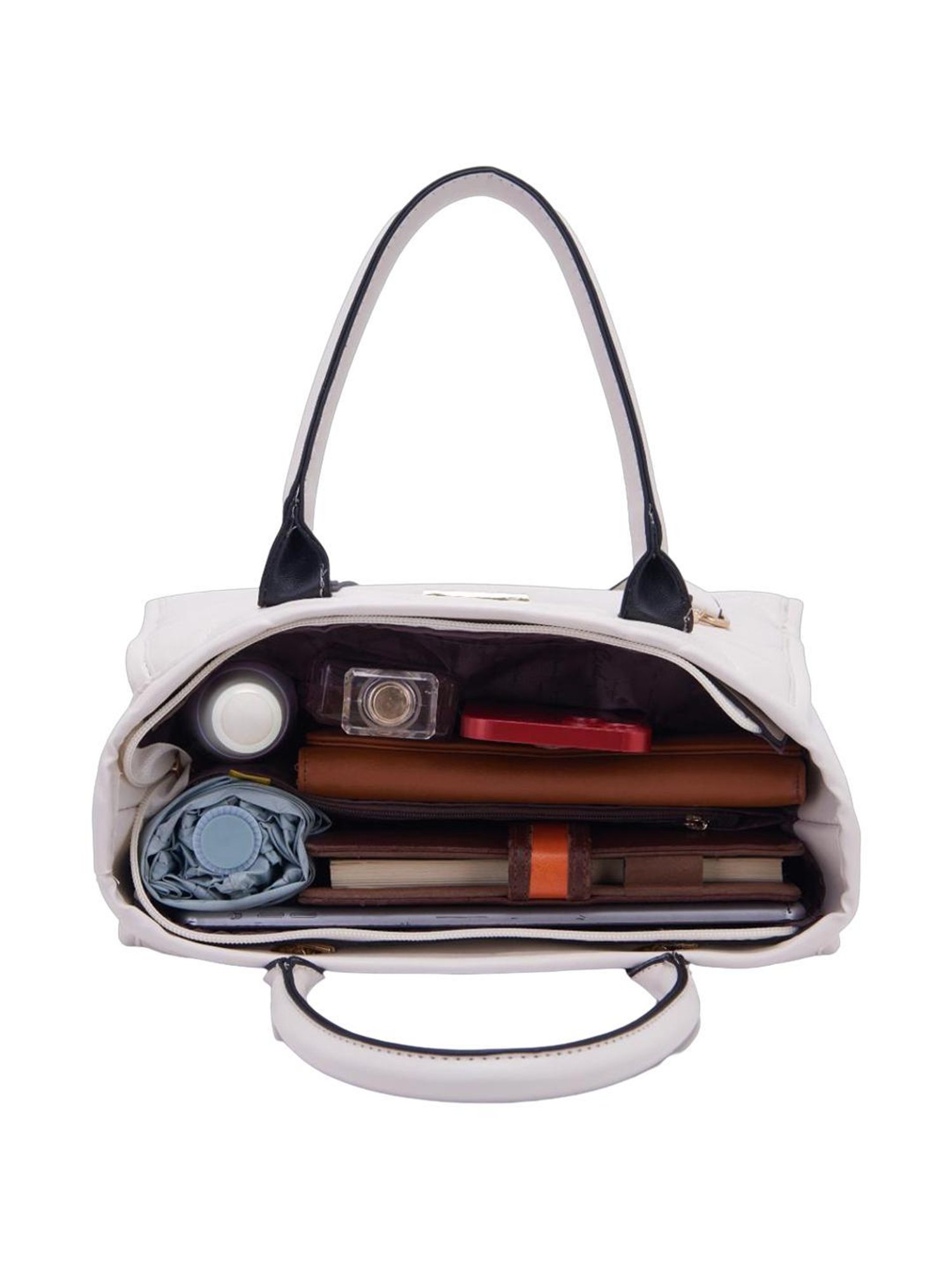 Pierre Cardin White Textured Handbag