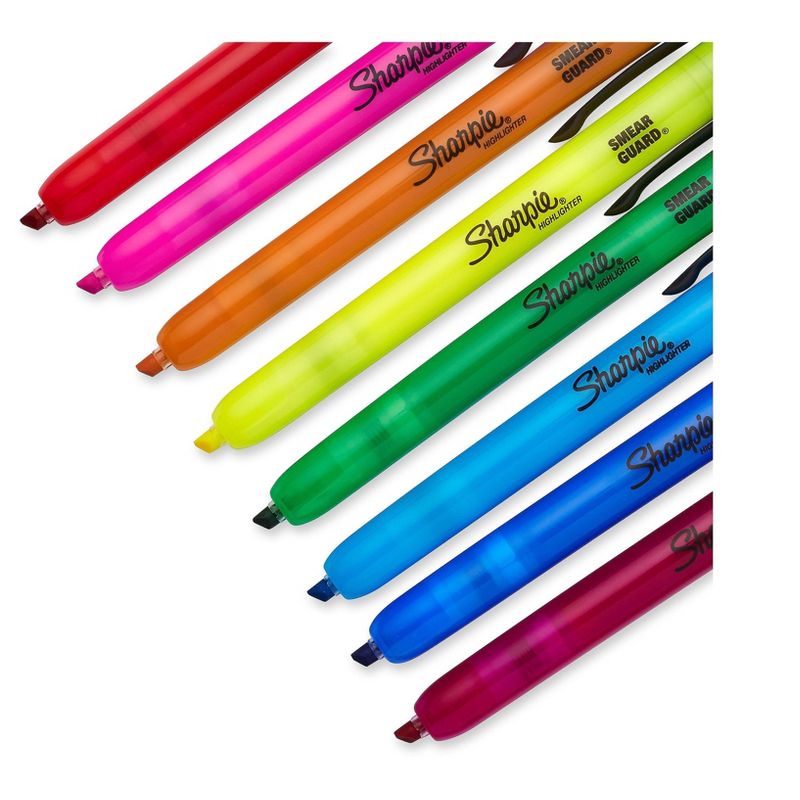 Sharpie Accent Retractable Highlighters Chisel Tip Assorted Colors 8/Set 28101