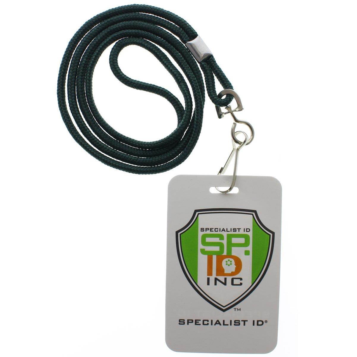 25 Pack - Premium Round ID Badge Neck Lanyards for Card Holders and Name Tags - 36 in Non-Breakaway Heavy Duty Cord & Secure Metal Swivel J Hook Clip by Specialist ID (Forest Green/Dark Green)