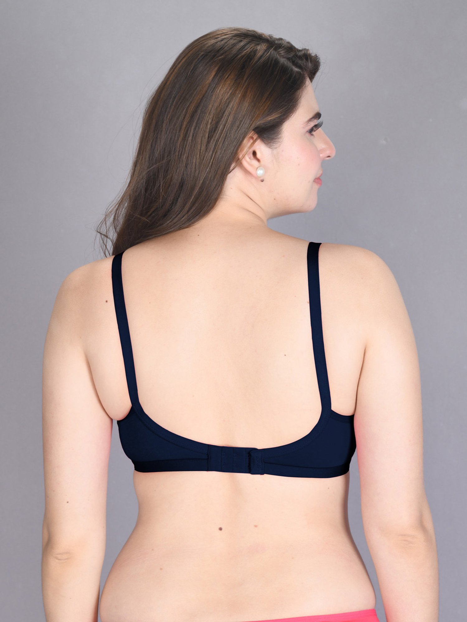 Lux Venus Navy Full Coverage Non-Wired T-Shirt Bra With Adjustable Strap