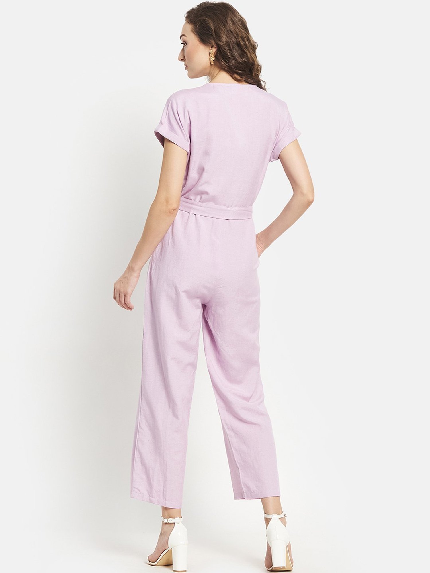 METTLE Purple Cotton Jumpsuit