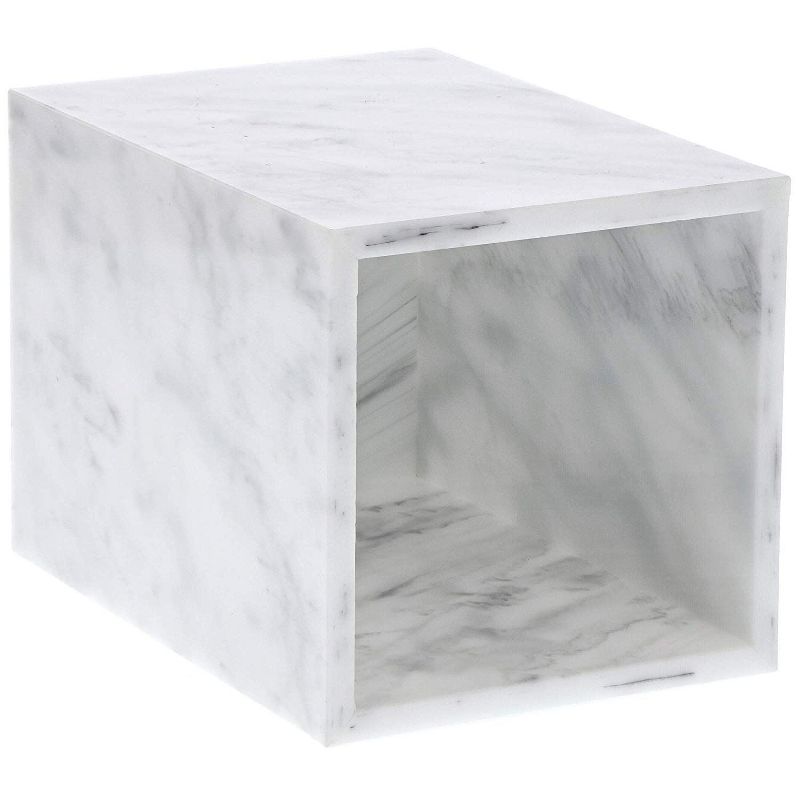 2 Pack Pencil Pen Makeup Brush Cup Holder Plastic Desk Organizer Stationery Storage Pot Multi Purpose Use Marble Pattern for Kids Adults Men Women