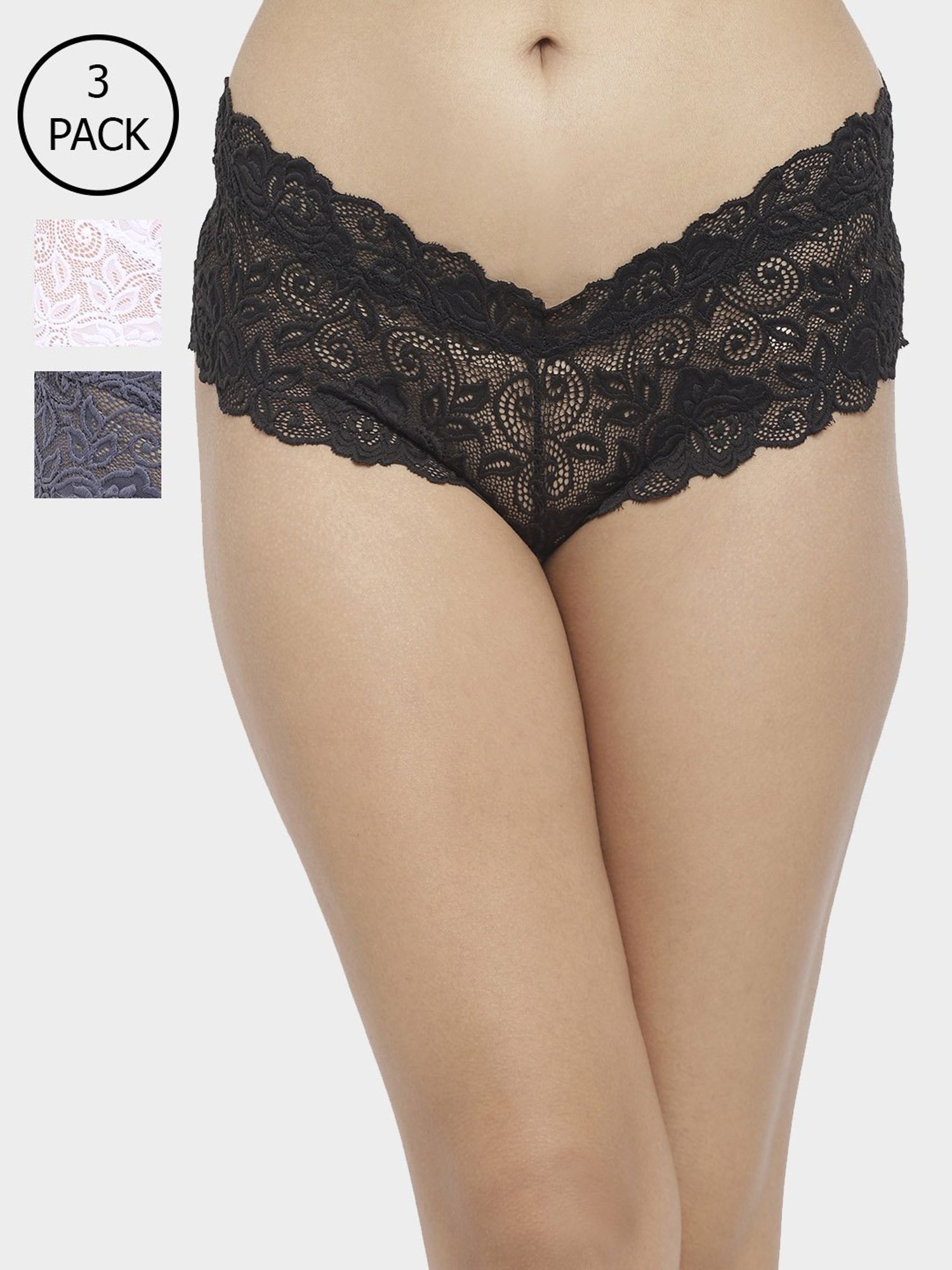 N-Gal Multicolor Lace Hipster Panty (Pack Of 3)