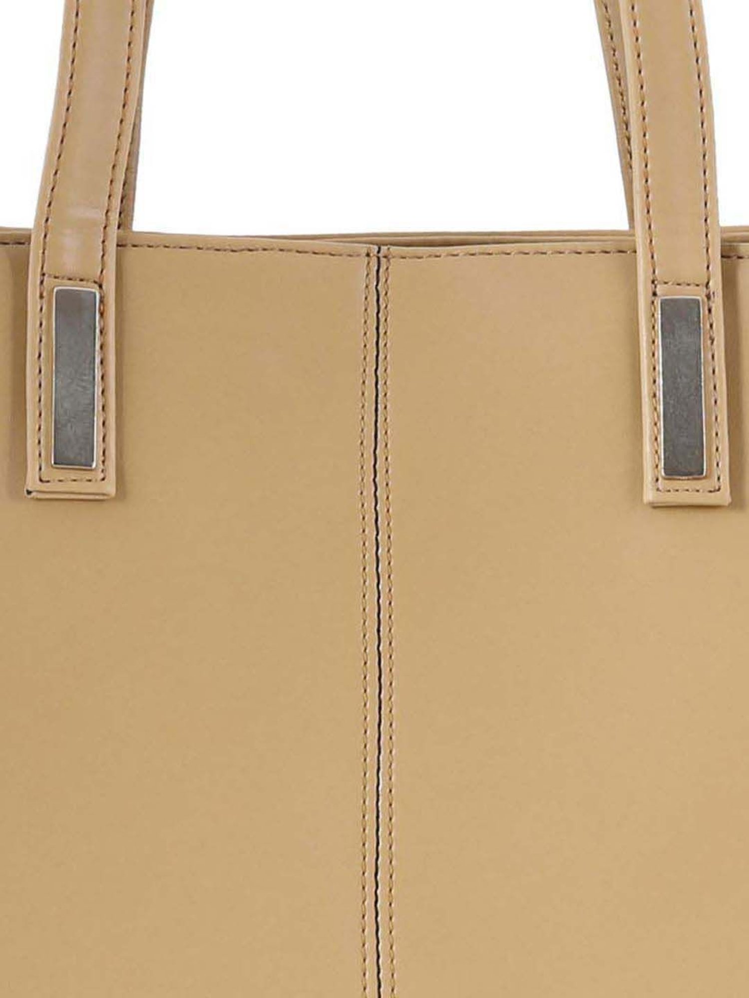 Toteteca Beige Solid Medium Shoulder Handbag
