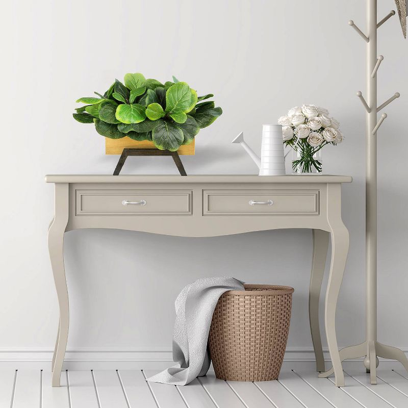 18" x 21" Artificial Fig Garden Arrangement in Wooden Box Planter - LCG Florals