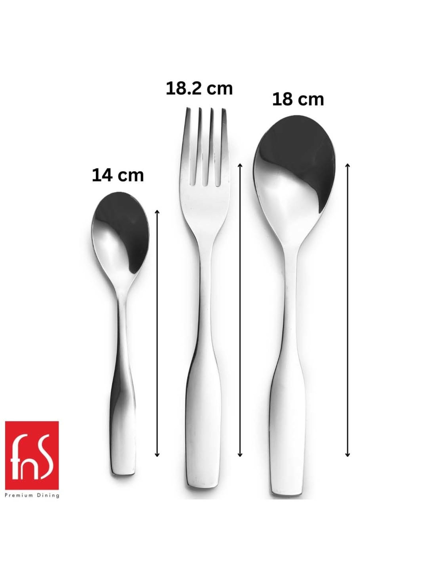 FnS Belle Silver Stainless Steel Cutlery - Set of 18