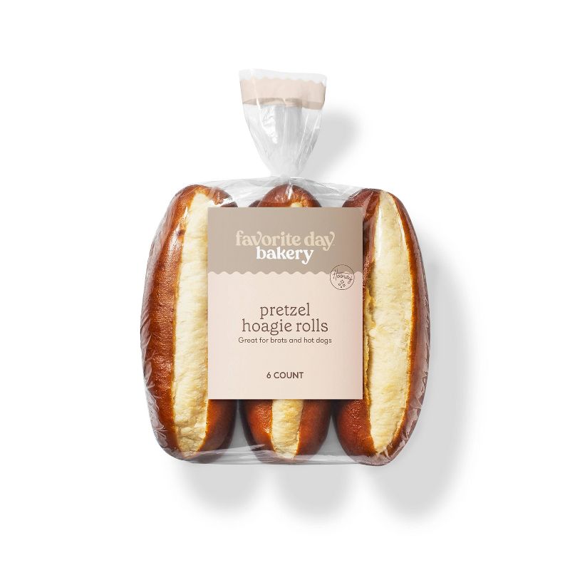 Pretzel Hoagie Rolls - 17.3oz/6ct - Favorite Day™