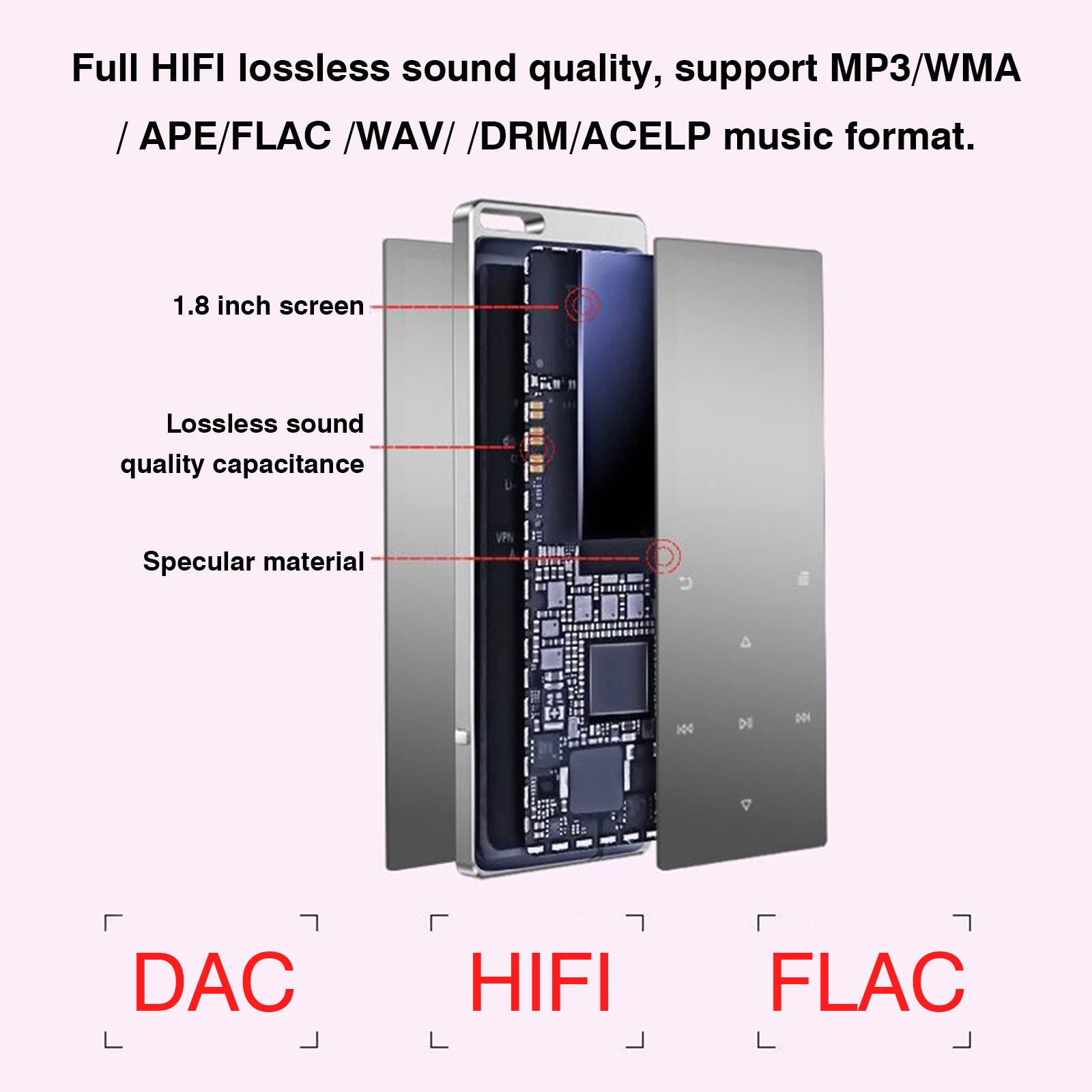 RUIZU D15 BT MP3 Portable Music Video Player Lossless HiFi Sound Music Player 1.8-inch TFT Screen with Speaker FM Radio Recording Stereo FM Automatic Radio MP3 3.5mm Audio Input Built-in 16G Memory