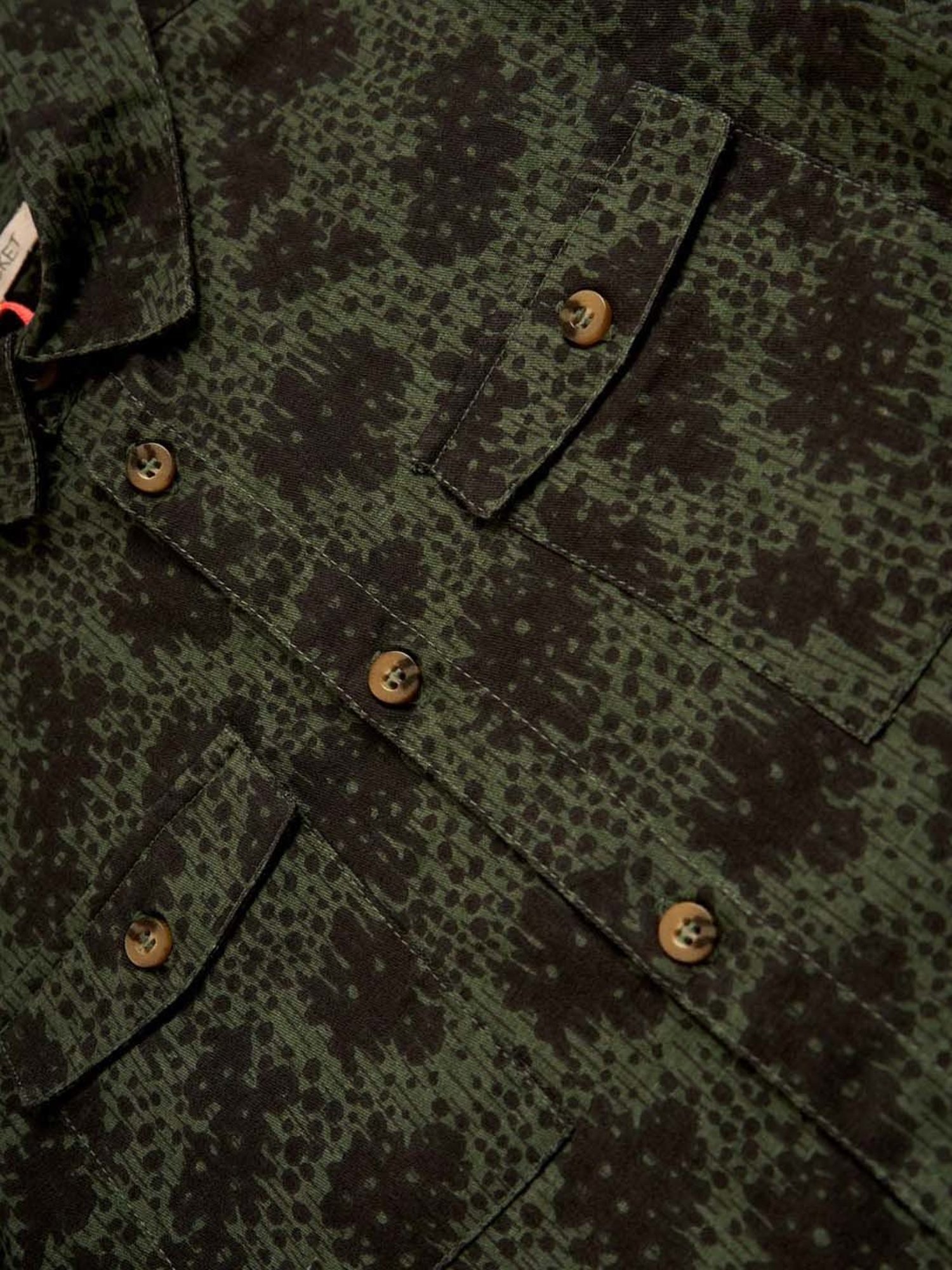 Angel & Rocket Kids Green Cotton Printed Full Sleeves Shirt