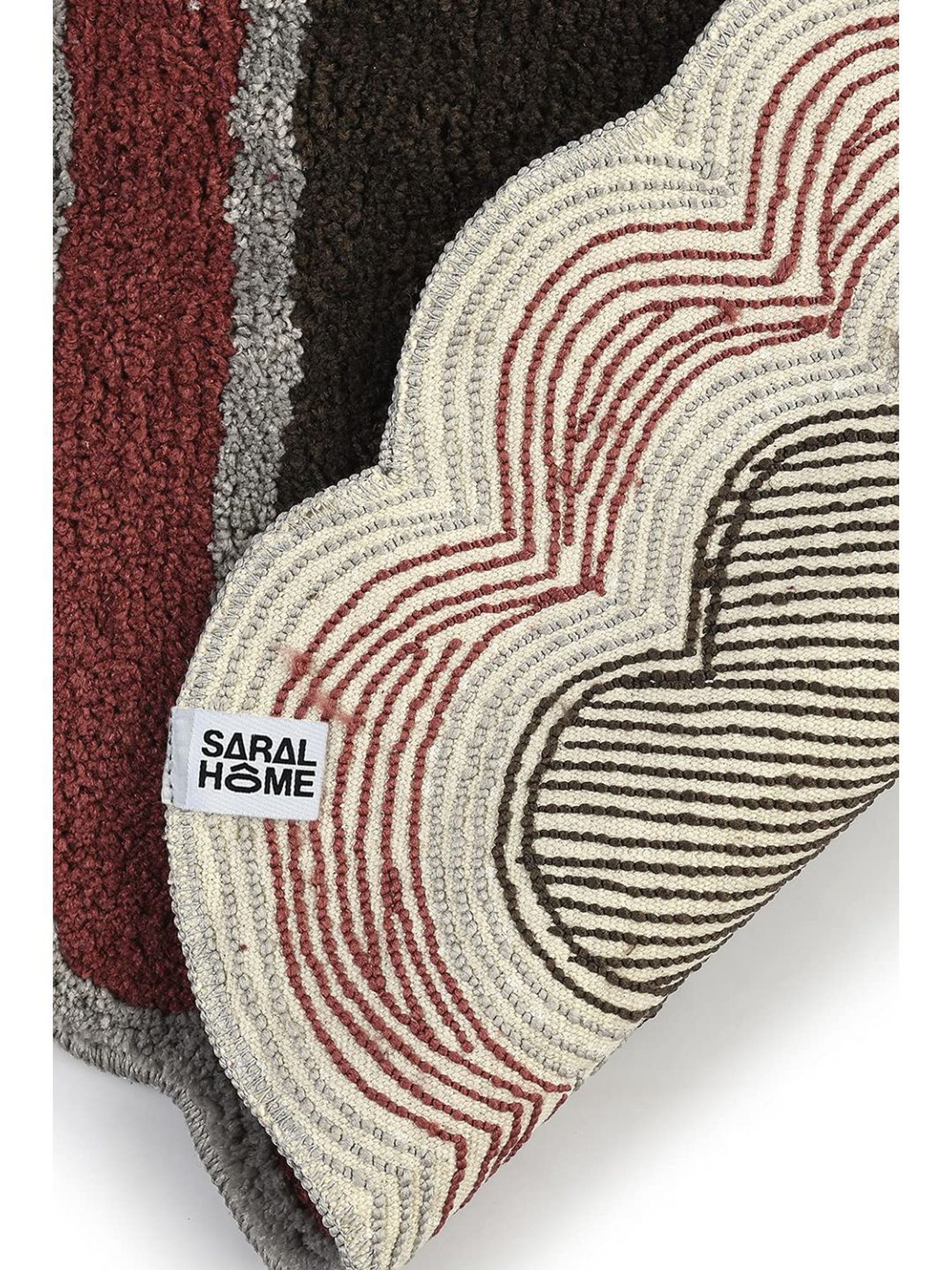 Saral Home Brown Microfiber Abstract Bath Mat 50X80 cm