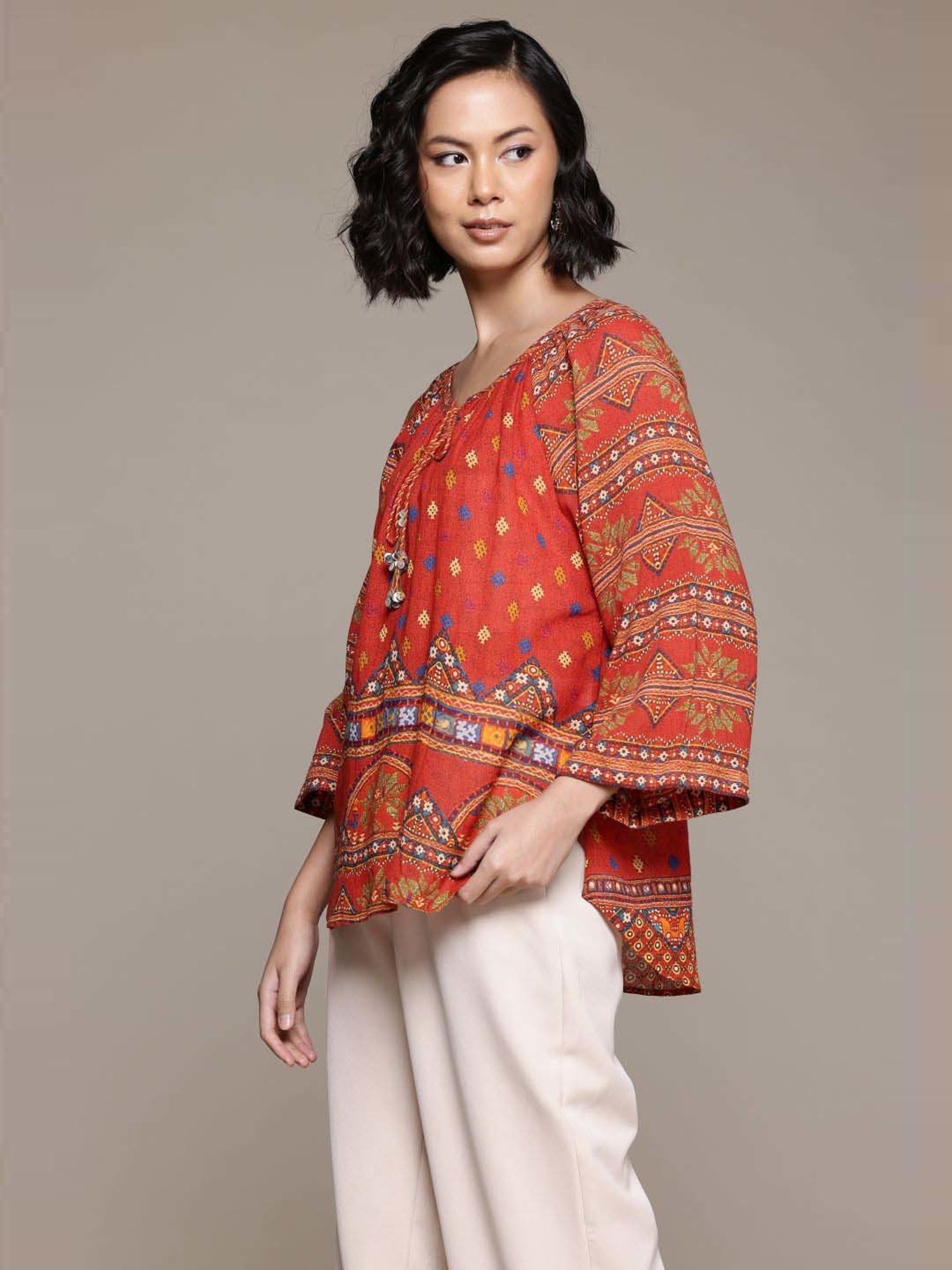 AARKE RITU KUMAR Orange Printed Top