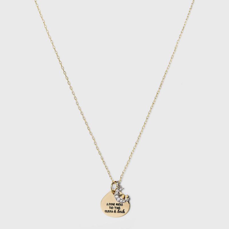 Beloved + Inspired Gold 'To The Moon and Back' Disc Necklace - Gold