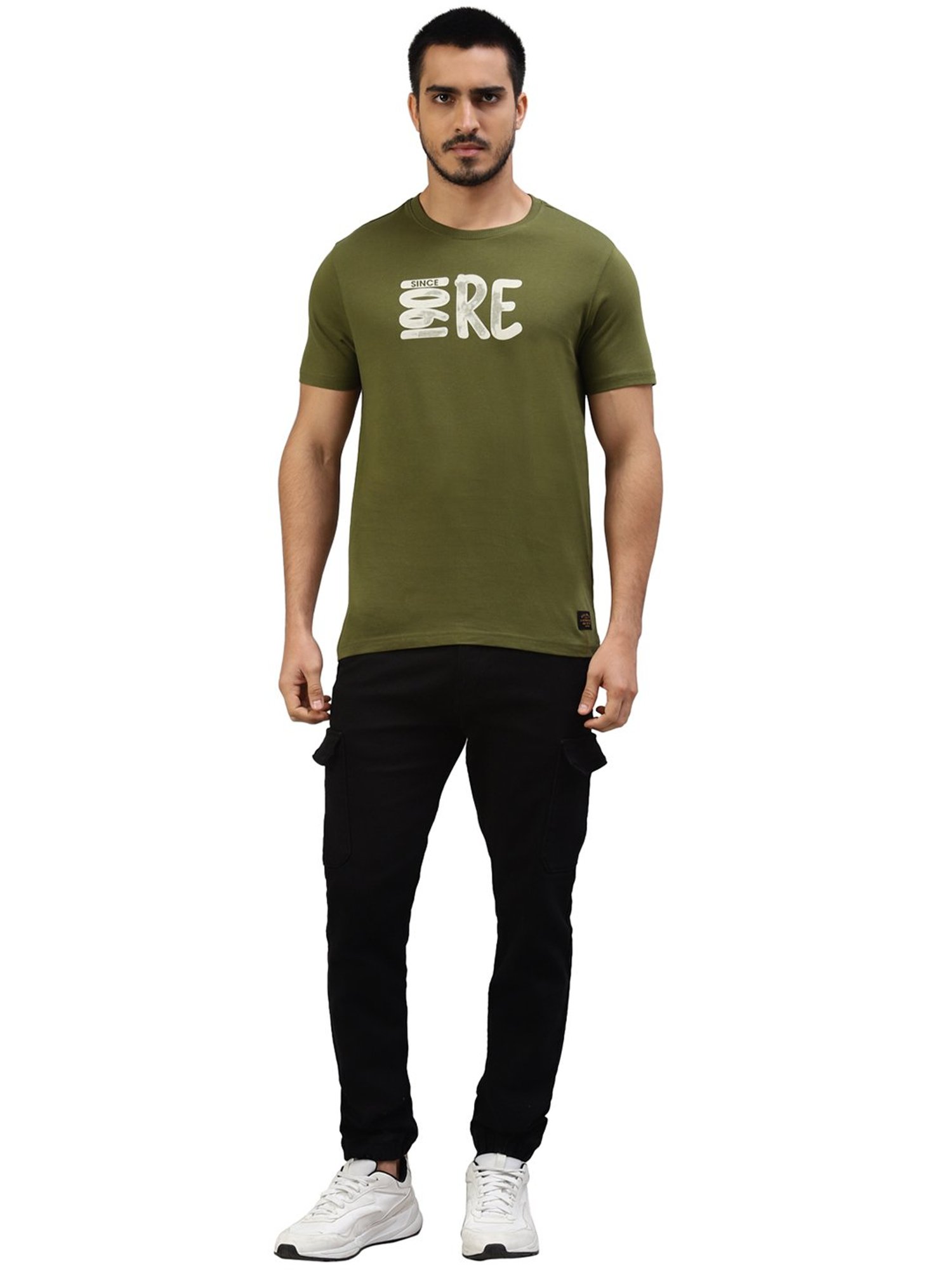 Royal Enfield Everyday Adventure Olive Regular Fit Printed Crew T-Shirt