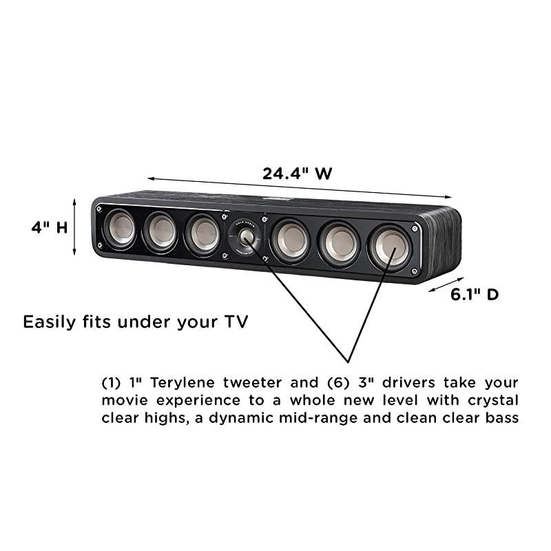 Signature Series S35 Center Channel Speaker (6 Drivers) | Detachable Magnetic Grille,Black & Signature Series S15 Bookshelf Speakers | Detachable Magnetic Grille (Pair)