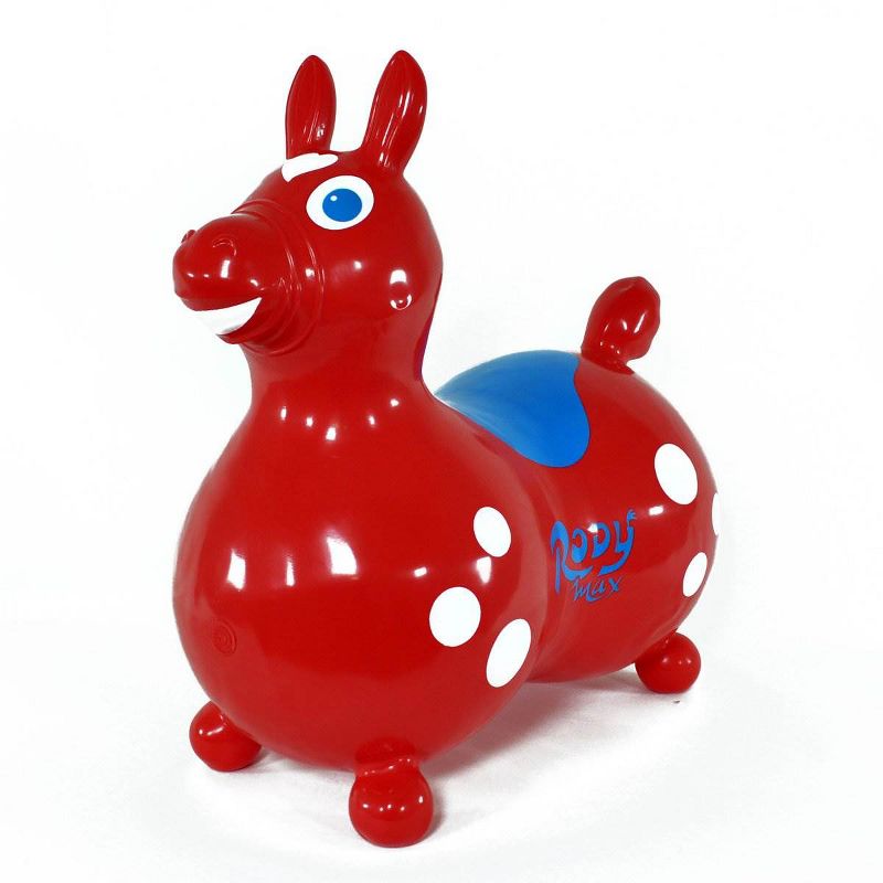 Gymnic Rody Horse Max Baby Toddler Ride On Latex Free Vinyl Bouncing Toy, Red