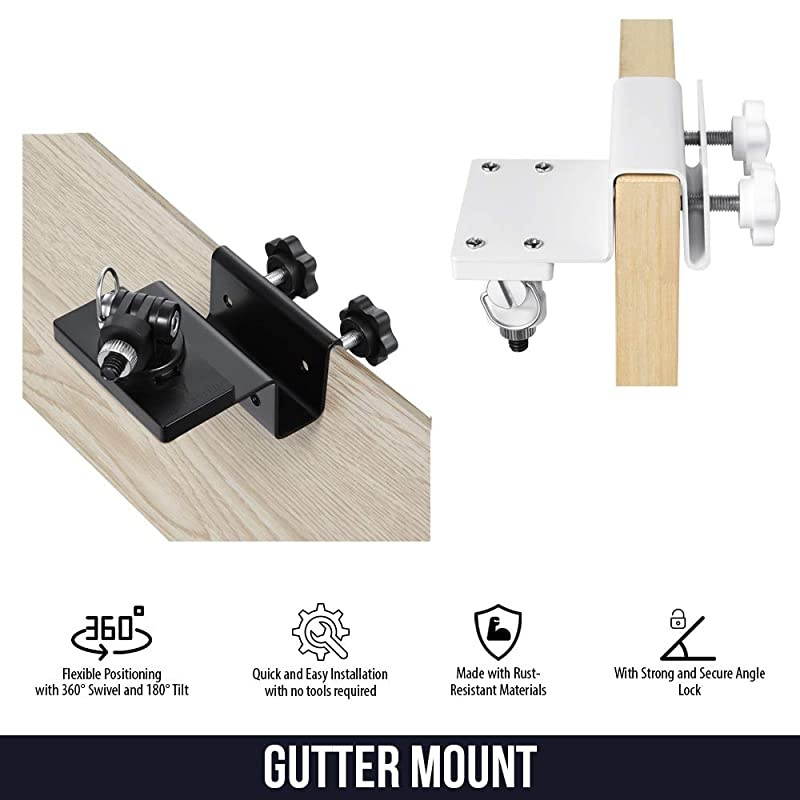 Weatherproof Gutter Mount with Universal Screw Adapter Compatible with Blink Outdoor Blink XT2XT Camera 1 Pack White