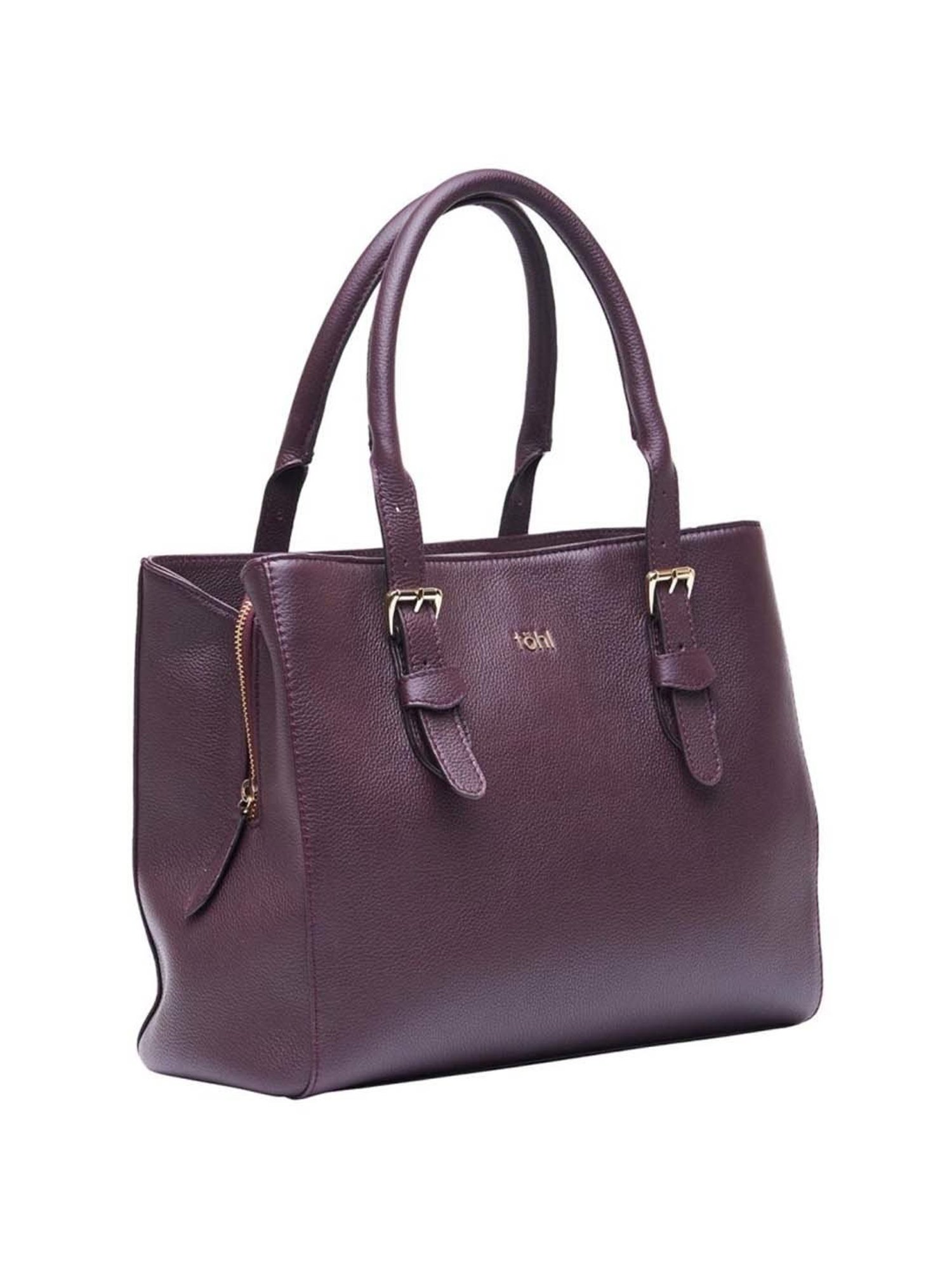 Tohl Burgundy Solid Medium Handbag