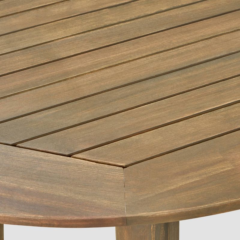 Stamford 7pc Acacia Wood Dining Set - Gray - Christopher Knight Home