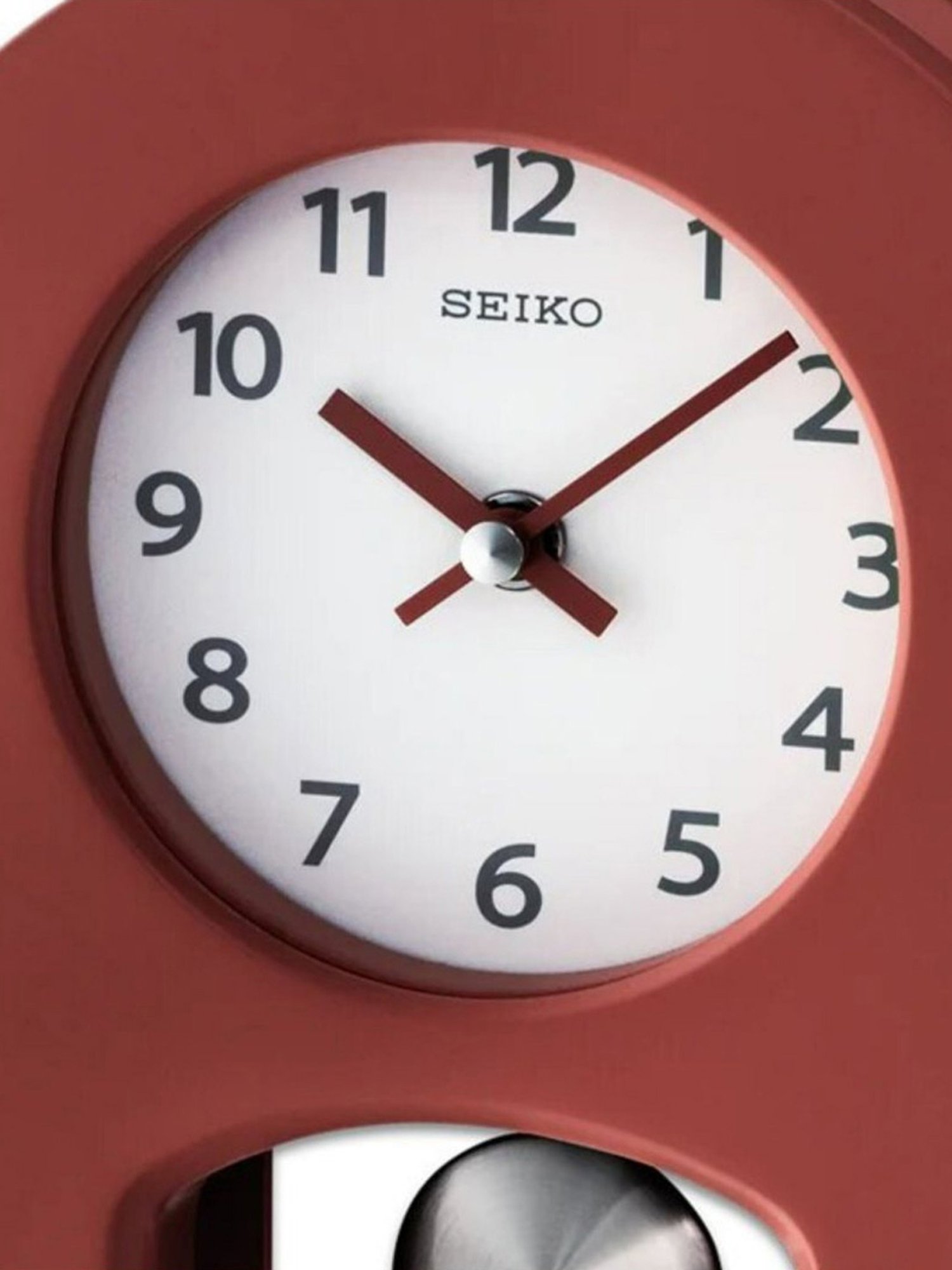 SEIKO elegant maroon & white mdf table clock with sweep movement