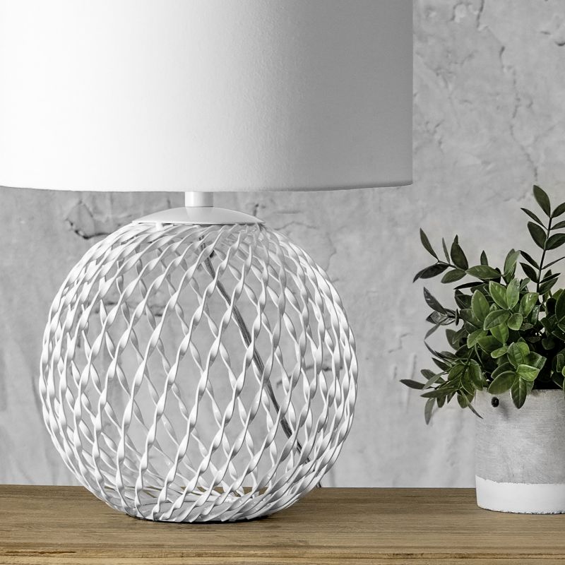 nuLOOM Galena 20" Iron Table Lamp Lighting - White 20" H x 13" W x 13" D