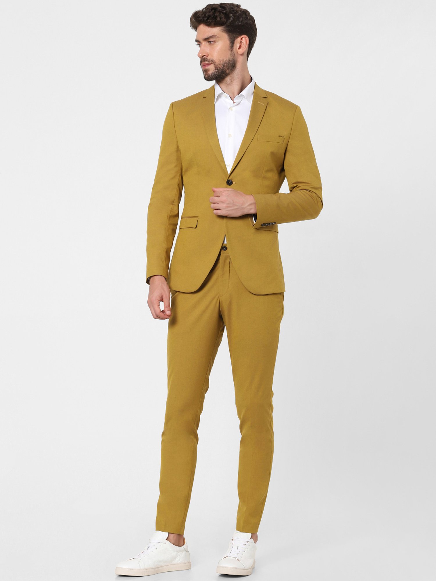 SELECTED HOMME Mustard Gold Slim Fit Blazer
