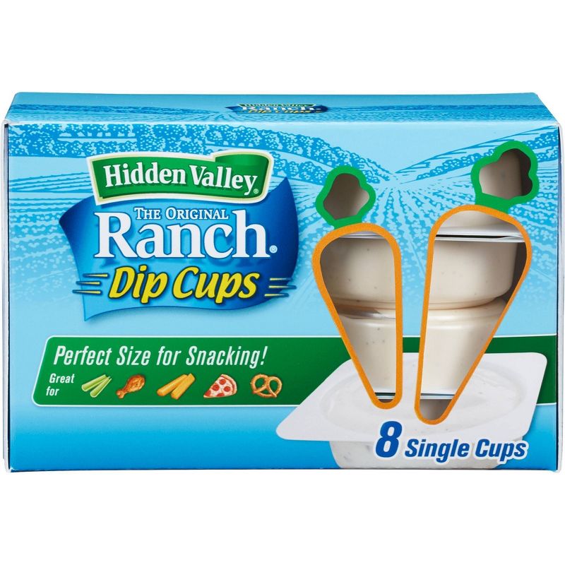 Hidden Valley Original Ranch Salad Dressing To Go Cups - 1.5fl oz/8pk